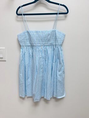 ASOS designer Light Blue & White Striped Spaghetti Strap Sundress